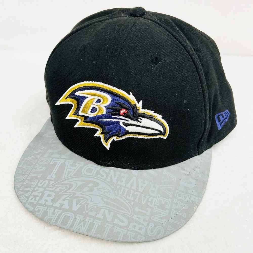 New Era Baltimore Ravens 2-Tone 59FIFTY Fitted Hat‎ Cap 7 5/8 Black NFL Football